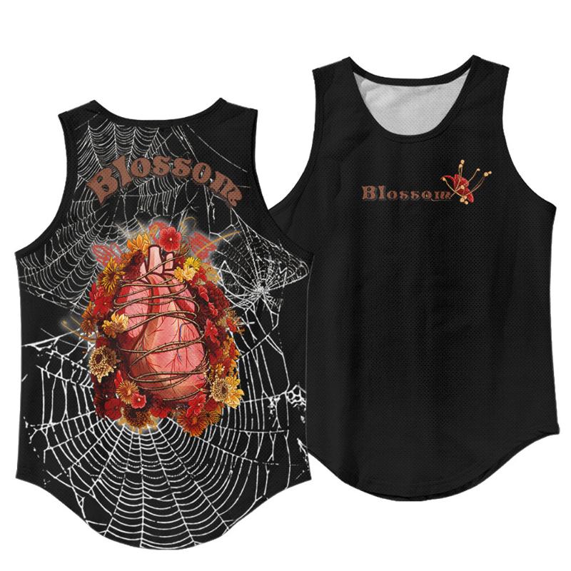 Men' Tank Tops Men O Neck Sleeveless Streetwear Breathable Summer Casual Black Heart And Floral Print Vests Large Size 6XL, White;black
Men' Tank Tops Men O Neck Sleeveless Streetwear Breathable Summer Casual Black Heart And Floral Print Vests Large Size 6XL, White;black