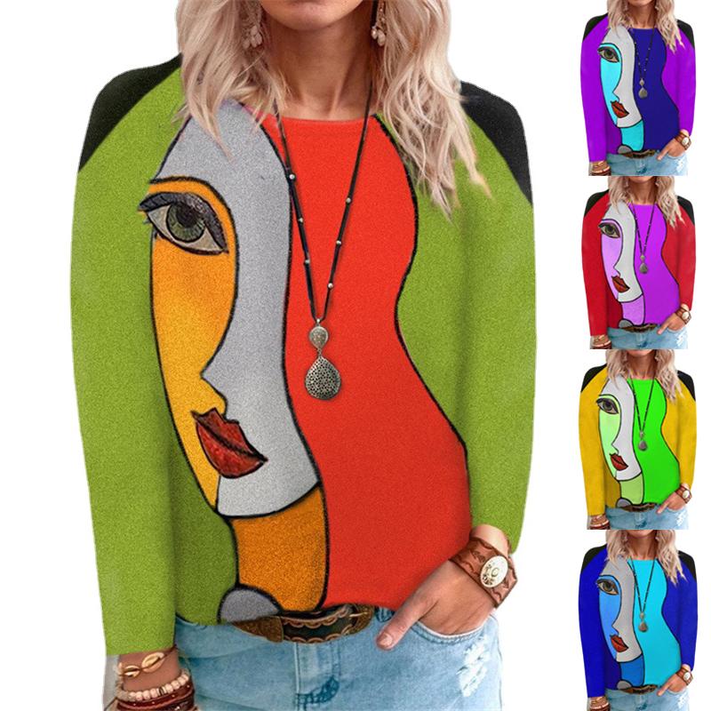 Women' T-Shirt Women Long Sleeve Casual 2022 Autumn O-Neck Face Printed Loose Tops Fashion Lady StreetwearWomen, Blue
Women' T-Shirt Women Long Sleeve Casual 2022 Autumn O-Neck Face Printed Loose Tops Fashion Lady StreetwearWomen, Blue