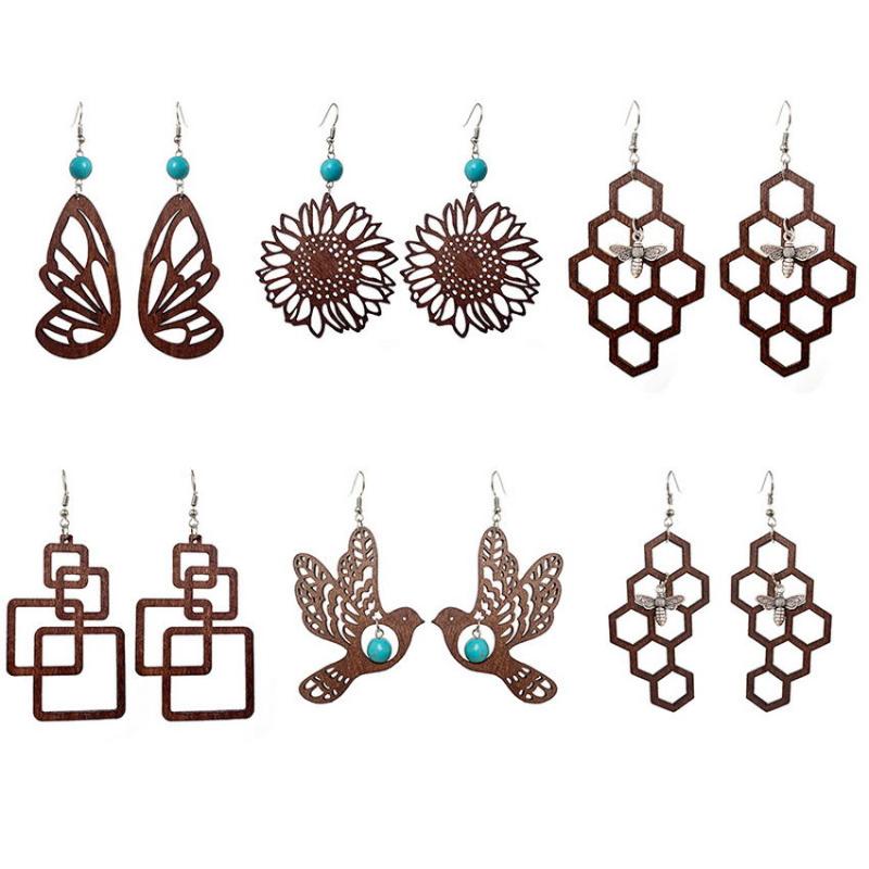Dangle & Chandelier Geometric Abstract Natural Wood Honeycomb Earrings For Women Cutout Butterfly Sunflower Bird Wooden Jewelry WholesaleDan
Dangle & Chandelier Geometric Abstract Natural Wood Honeycomb Earrings For Women Cutout Butterfly Sunflower Bird Wooden Jewelry WholesaleDan
