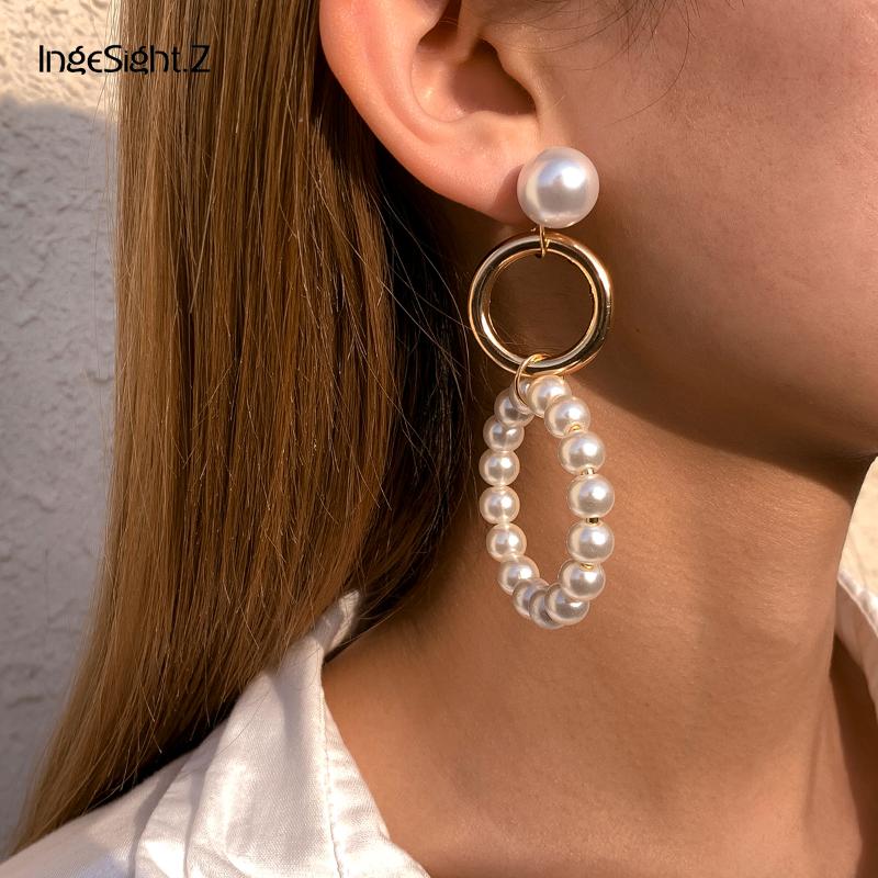 Dangle & Chandelier IngeSight.Z White Imitation Pearl Drop Earrings Statement Double Circle Hanging Brinco For Women Jewelry BijouxDangle
Dangle & Chandelier IngeSight.Z White Imitation Pearl Drop Earrings Statement Double Circle Hanging Brinco For Women Jewelry BijouxDangle