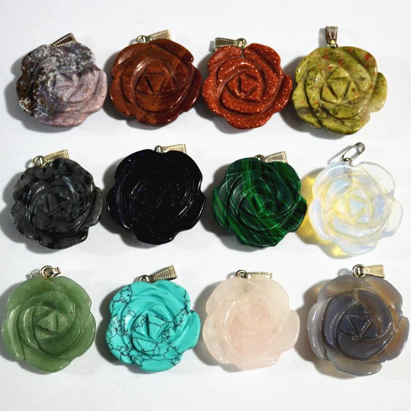 Pendant Necklaces Fashion Mixed Assorted Carved Good Quality Natural Stone Charms Flower Shape Pendants Make Jewelry 8PCS
Pendant Necklaces Fashion Mixed Assorted Carved Good Quality Natural Stone Charms Flower Shape Pendants Make Jewelry 8PCS