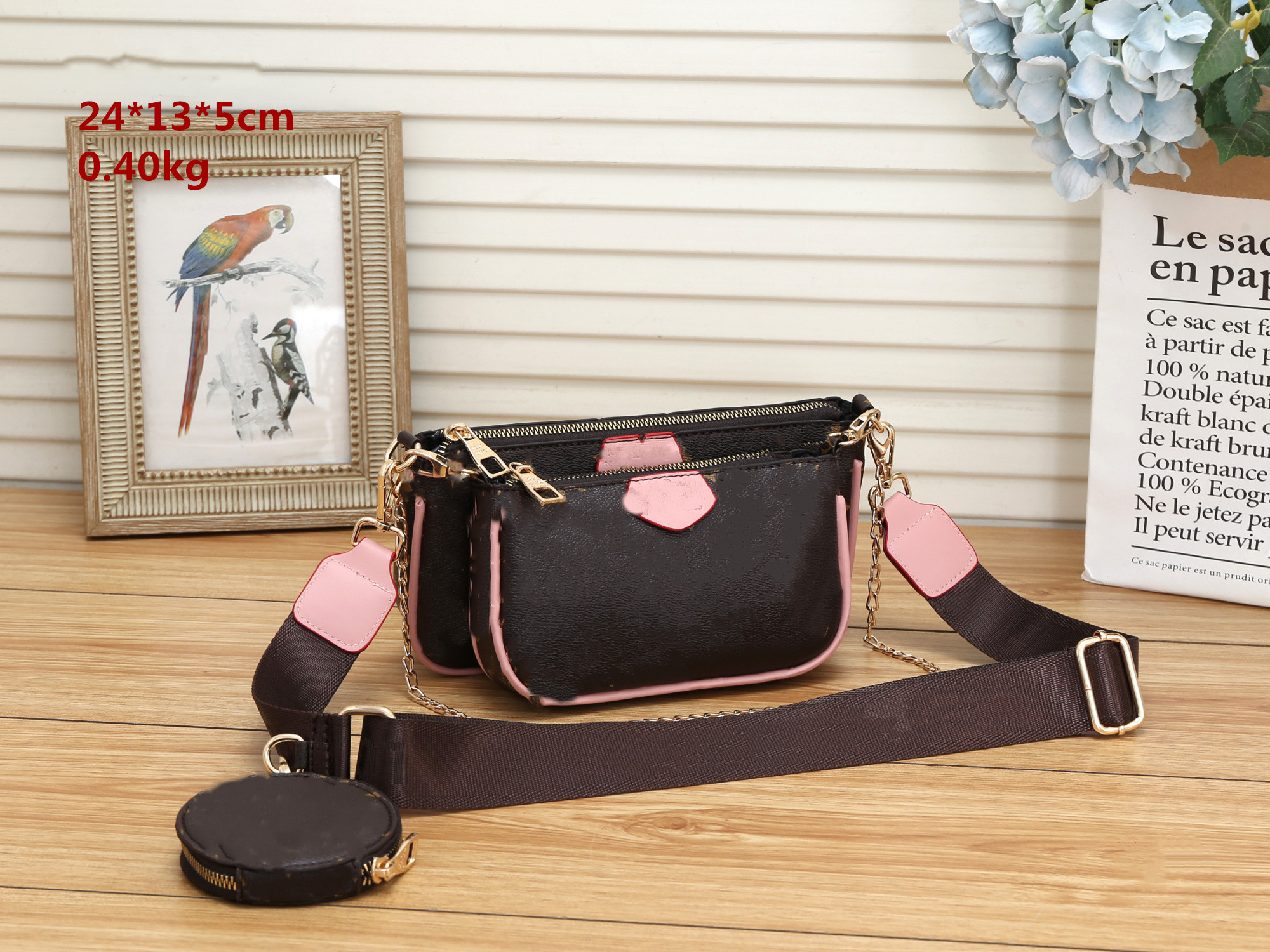 WF Multi Bags Wallet Shoulder Bag Pochette 3 Piece Set Cross Body Messenger Handbag Women Classic Brown Flower 3pcs Never Designer full Crossbody Purse Backpack Bag, Extra freight
WF Multi Bags Wallet Shoulder Bag Pochette 3 Piece Set Cross Body Messenger Handbag Women Classic Brown Flower 3pcs Never Designer full Crossbody Purse Backpack Bag, Extra freight