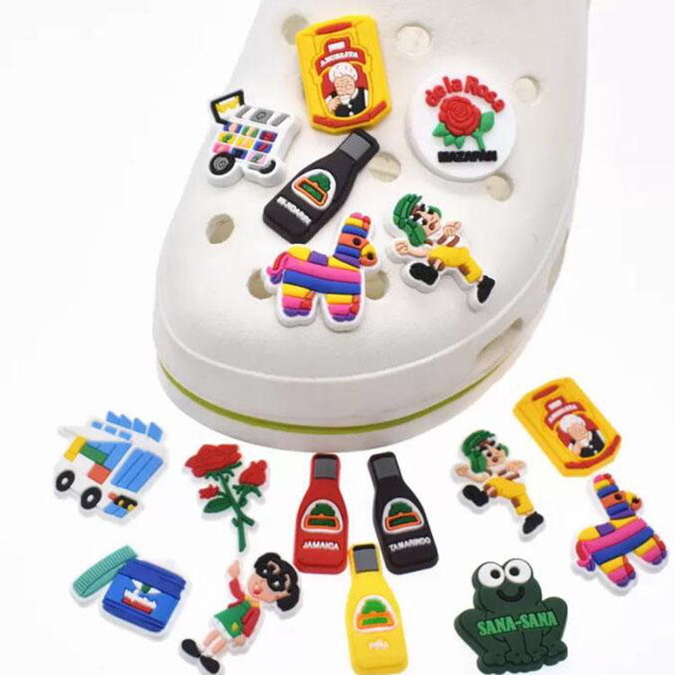 wholesale mix mexican shoe charms pvc soft rubber shoecharms buckle fashion shoe accessories cartoon food clog charm