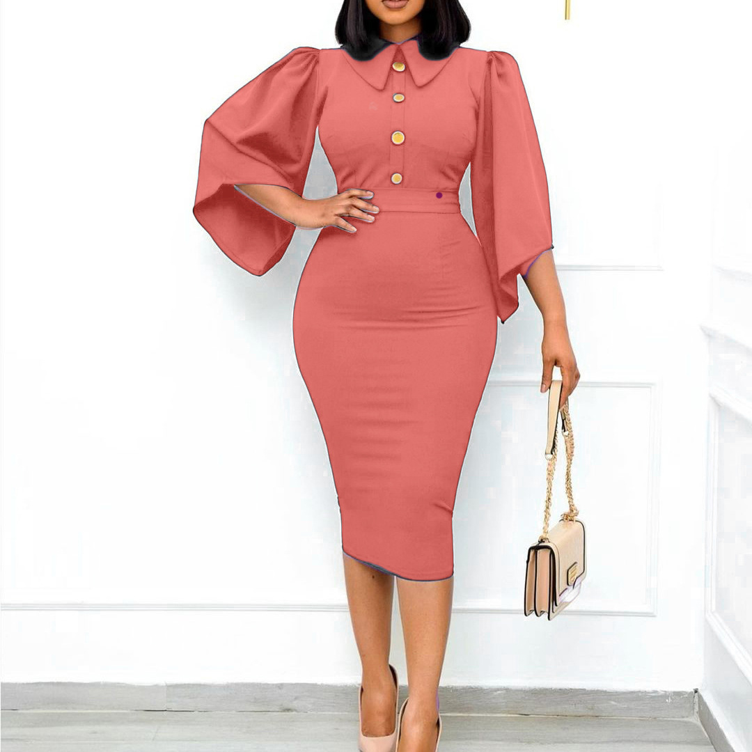 New Sexy Long Sleeve Lapel Neck Women Dresses Sheath Slim Midi Long Solid Dress African Womens Plus Size Beach Party Wear Clothing, Green
New Sexy Long Sleeve Lapel Neck Women Dresses Sheath Slim Midi Long Solid Dress African Womens Plus Size Beach Party Wear Clothing, Green