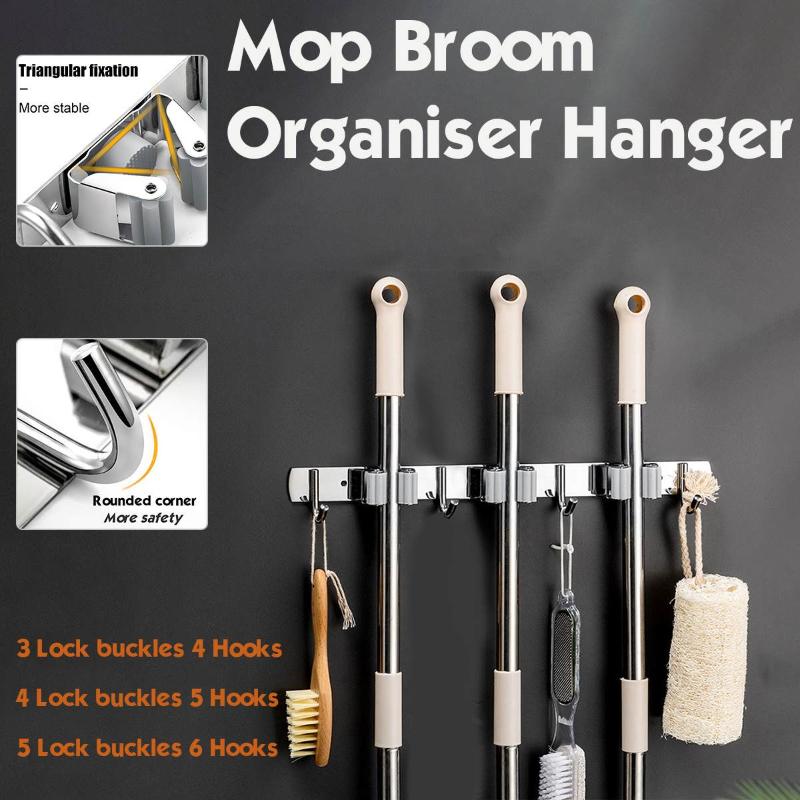 Hooks & Rails Broom Holder Heavy Duty Practical Clip Mop Organizer Wall Mount Hook Stainless Steel Storage Space Saving Hanger Multifunction
Hooks & Rails Broom Holder Heavy Duty Practical Clip Mop Organizer Wall Mount Hook Stainless Steel Storage Space Saving Hanger Multifunction