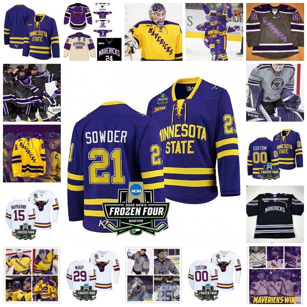2022 NCAA Frozen Four Minnesota State Mavericks Hockey Jersey Custom 10 David Silye 11 Benton Maass 12 Josh Groll 13 Brendan Furry 14 Ryan Sandelin 15 Julian Napravnik, Gold
2022 NCAA Frozen Four Minnesota State Mavericks Hockey Jersey Custom 10 David Silye 11 Benton Maass 12 Josh Groll 13 Brendan Furry 14 Ryan Sandelin 15 Julian Napravnik, Gold
