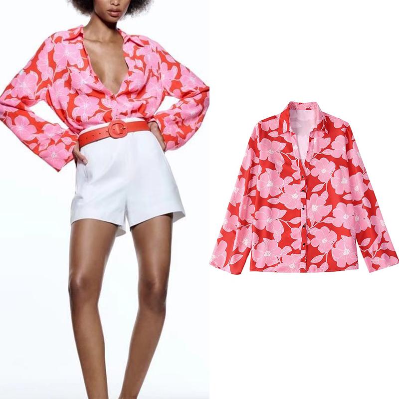 Women's Blouses & Shirts Spring Women Fashion Flower Print Shirt Vintage Long Sleeve Single-breasted Lapel Female Mid-length Chic Top BB2256, As picture
Women's Blouses & Shirts Spring Women Fashion Flower Print Shirt Vintage Long Sleeve Single-breasted Lapel Female Mid-length Chic Top BB2256, As picture