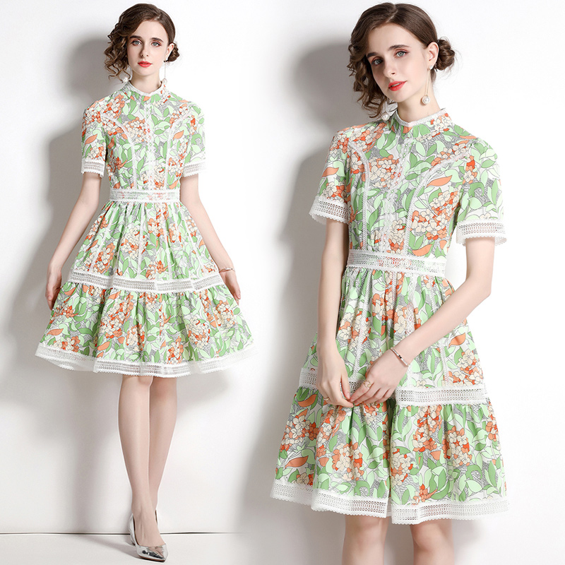 2022 Summer Boutique Womens Floral Dress Short Sleeve Retro Ruffle Dress High-end Fashion Lady Printed Dresses Office Runway Dresses, Multi
2022 Summer Boutique Womens Floral Dress Short Sleeve Retro Ruffle Dress High-end Fashion Lady Printed Dresses Office Runway Dresses, Multi