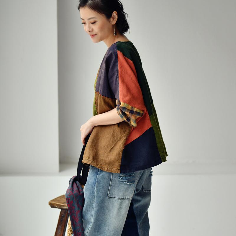 Women's Blouses & Shirts Literature And Art Retro Nostalgia Contrast Color Hand Stitched Loose Round Collar ShirtWomen's Women'sWomen's, Red green
Women's Blouses & Shirts Literature And Art Retro Nostalgia Contrast Color Hand Stitched Loose Round Collar ShirtWomen's Women'sWomen's, Red green