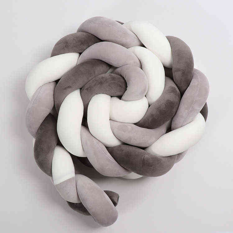 3M Baby Bed Bumper Protector Infant Cradle Pillow Cushion Braid Knot Bumper Crib Bumper Tour De Lit Bebe Tresse Room Decor AA220326