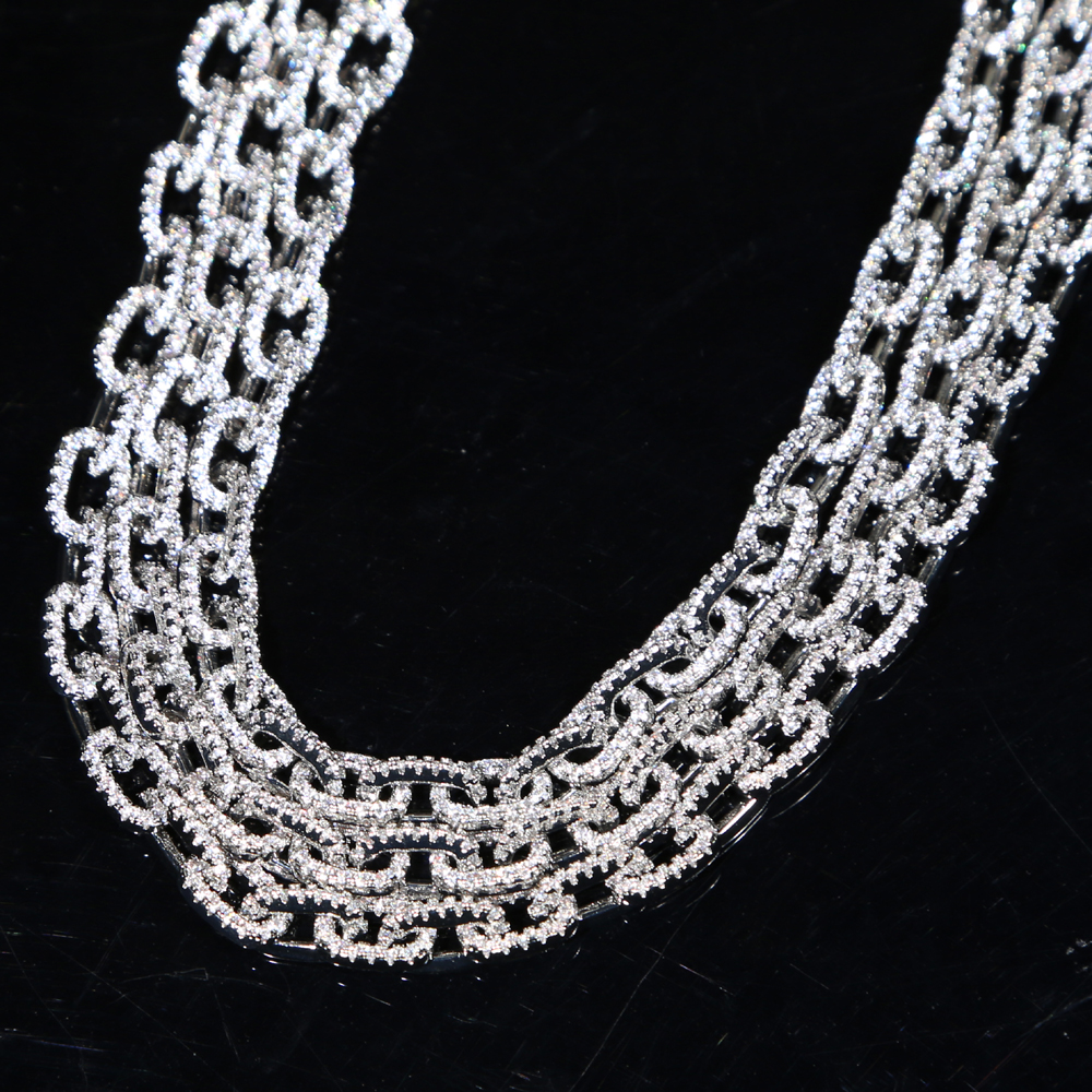 New Hip hop Cuban Link Punk Choker Chain Charms Necklace Twisted and Oval Link Zircon Necklaces Women Fashion Jewelry