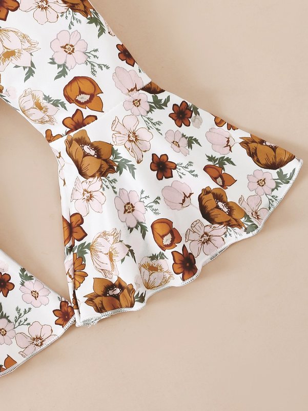 Baby Floral Print Flare Leg Pants SHE01