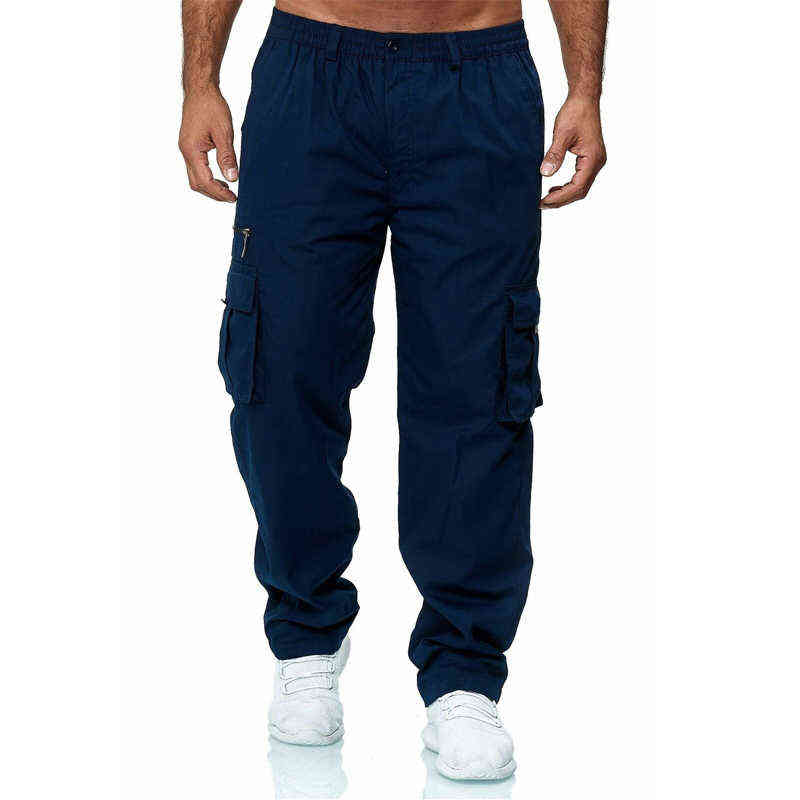 Multi-pocket Cargo Pants Men Streetwear Loose Straight Casual Baggy Pant Mens Wide Leg Canvas Trousers Work Trouser Multi-pocke G220507
