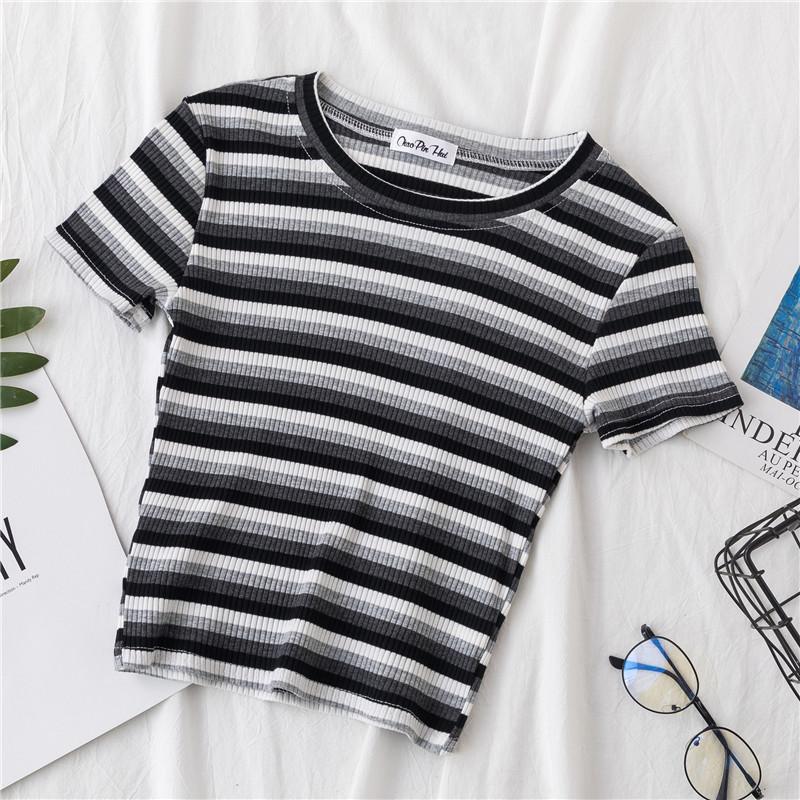 Women' T-Shirt Shirt Women Rainbow Striped Tops Slim Fit T Harajuku Tshirt Summer Short Sleeve Korean Feminina Clothes TopsWomen, Black
Women' T-Shirt Shirt Women Rainbow Striped Tops Slim Fit T Harajuku Tshirt Summer Short Sleeve Korean Feminina Clothes TopsWomen, Black