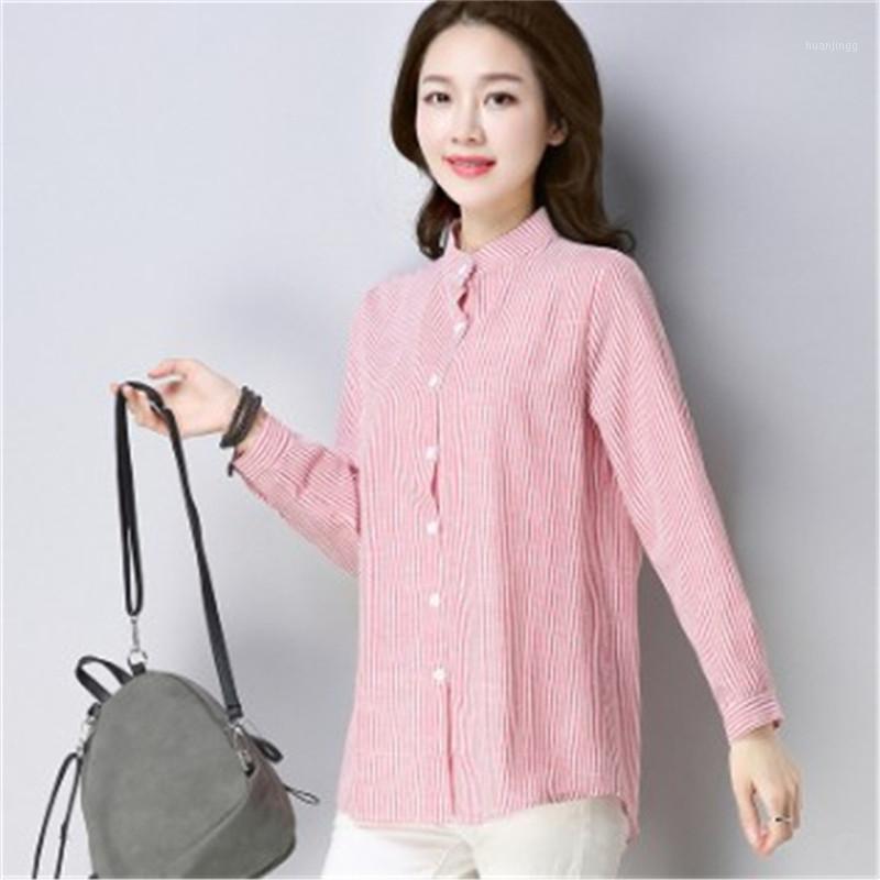 Cotton Linen Striped Long-sleeved Blouse For Spring/autumn 2022 Artistic Loose Stand Collar Undercoat Women's Blouses & Shirts, Blue
Cotton Linen Striped Long-sleeved Blouse For Spring/autumn 2022 Artistic Loose Stand Collar Undercoat Women's Blouses & Shirts, Blue