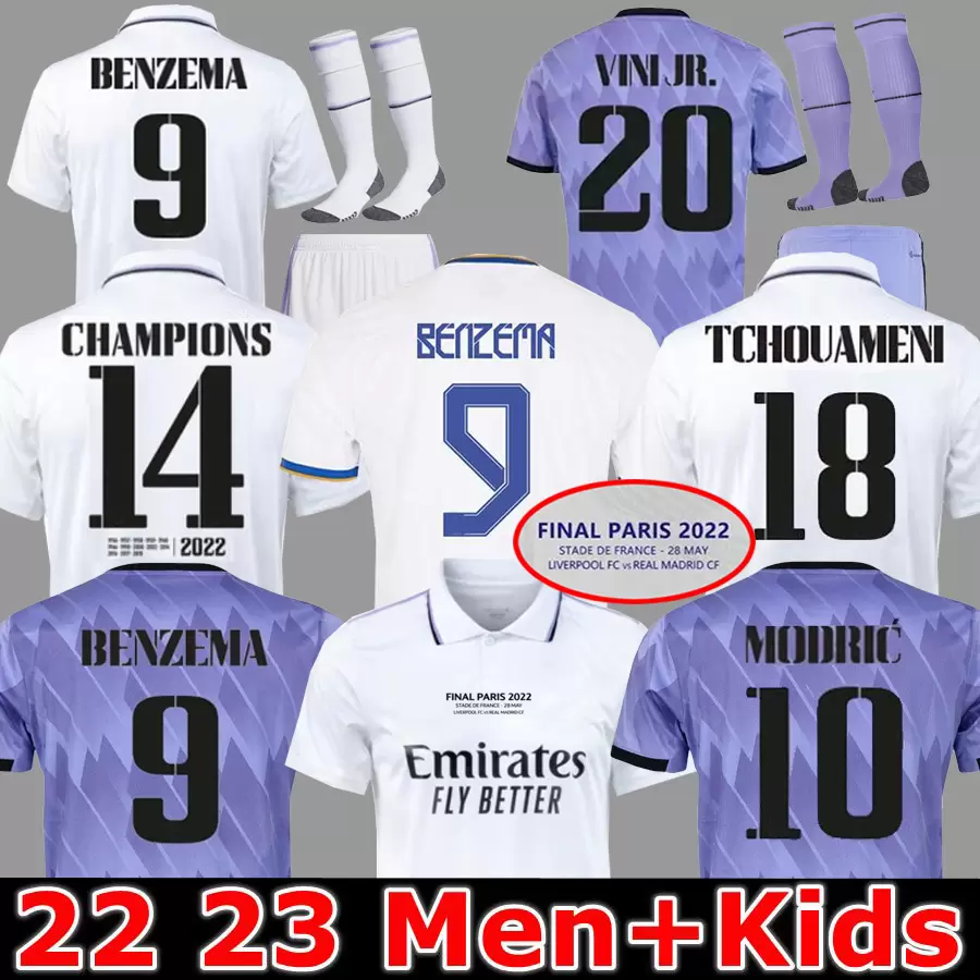 2023 BENZEMA Finals soccer jersey 21 22 23 football shirt Real Madrids CAMAVINGA ALABA MODRIC VALVERDE Fourth camiseta men kids 2021 2022 uniforms VINI JR TCHOUAMENI, 22 23 away aldult player ucl
2023 BENZEMA Finals soccer jersey 21 22 23 football shirt Real Madrids CAMAVINGA ALABA MODRIC VALVERDE Fourth camiseta men kids 2021 2022 uniforms VINI JR TCHOUAMENI, 22 23 away aldult player ucl