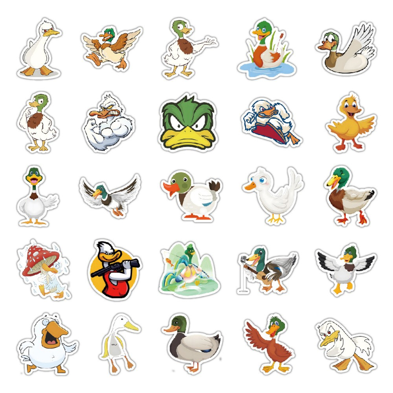 60Pcs Cartoon Cute Duck Sticker Graffiti Stickers DIY Luggage Skateboard car Stickers