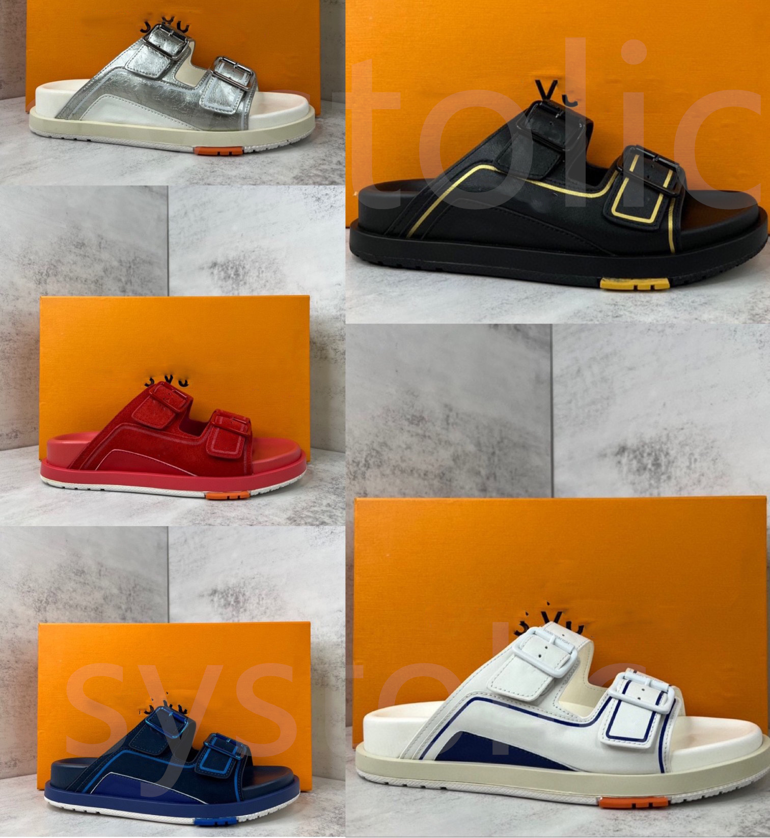 Summer Sandals Men Women silver metal Outdoor shoes 2 adjustable ribbons flats sandals Cork slippers unisex Sandy beah print mixed slides size 36-45
Summer Sandals Men Women silver metal Outdoor shoes 2 adjustable ribbons flats sandals Cork slippers unisex Sandy beah print mixed slides size 36-45