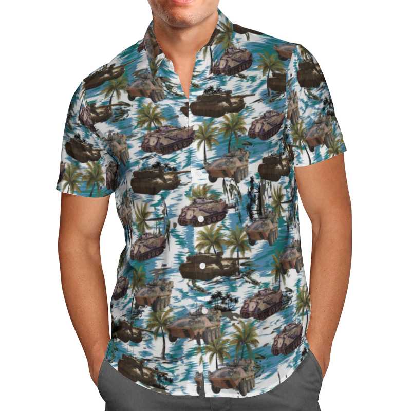Men's Casual Shirts Cool Tank Print Short Sleeve For Men Loose Cardigan Button Shirt Plus Size Hawaiian Style Summer 2022 Ventilated Shirt-8, White;black 
Men's Casual Shirts Cool Tank Print Short Sleeve For Men Loose Cardigan Button Shirt Plus Size Hawaiian Style Summer 2022 Ventilated Shirt-8, White;black