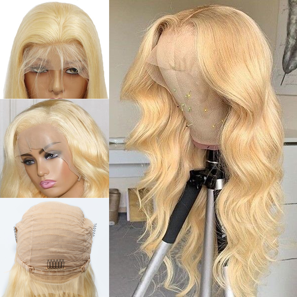613 Honey Blonde Lace Front Wigs For Women 10-28 Inch Long Body Wave Transparent Synthetic Lace Frontal Wig