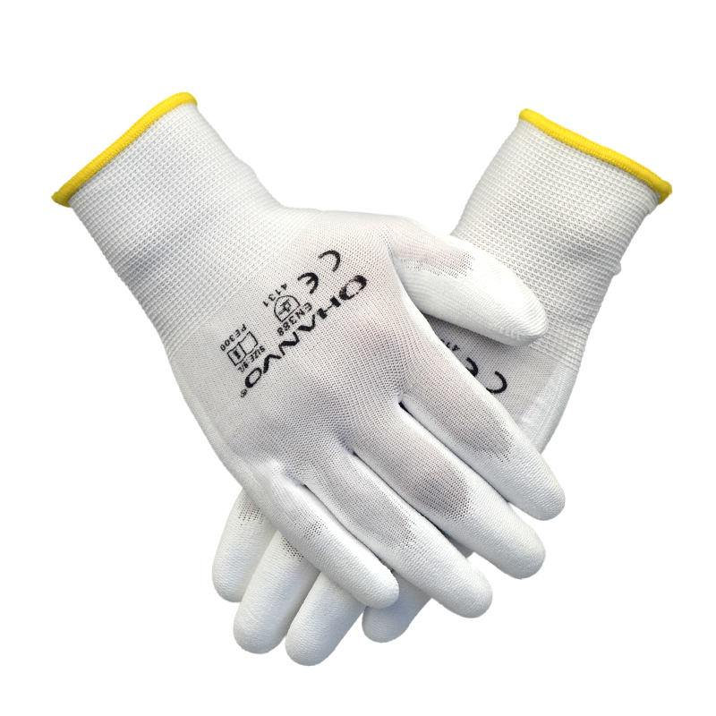 Gauges Work Gloves PU Coated Nitrile Safety Glove for Mechanic Working Nylon Cotton Palm Hand Protection EN388 OEM