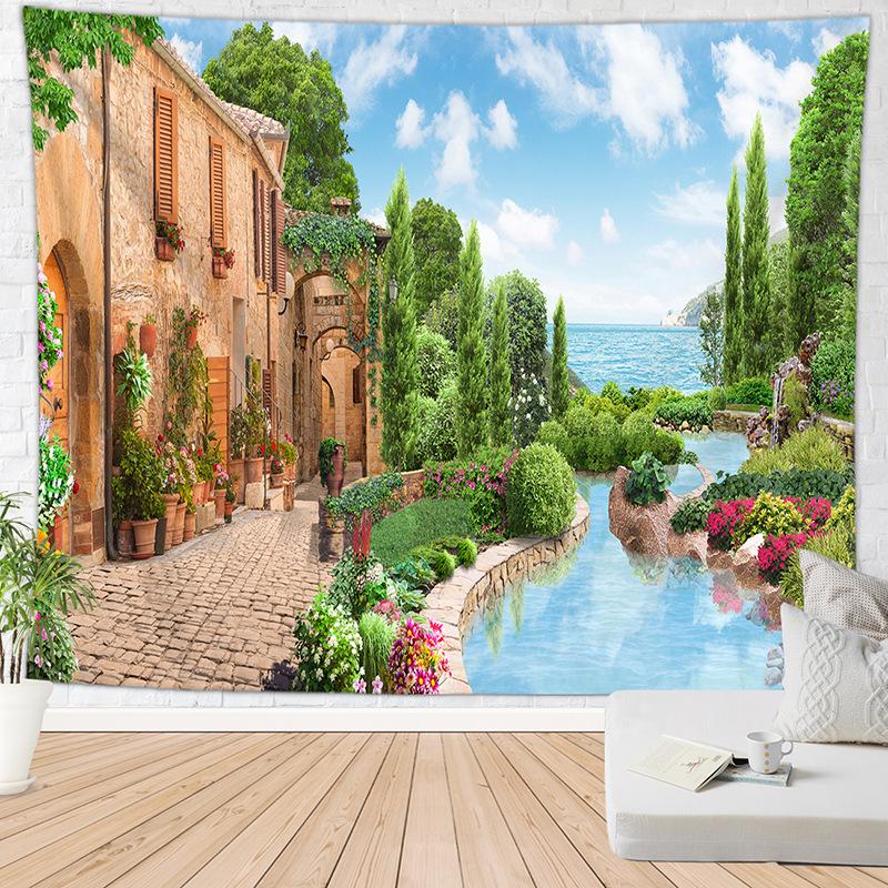 Tapestries Landscape Tapestry Retro European Holiday Decoration Natural Scenery Sea Mountain Beach Dormitory Home Decor INS For Balcony
Tapestries Landscape Tapestry Retro European Holiday Decoration Natural Scenery Sea Mountain Beach Dormitory Home Decor INS For Balcony