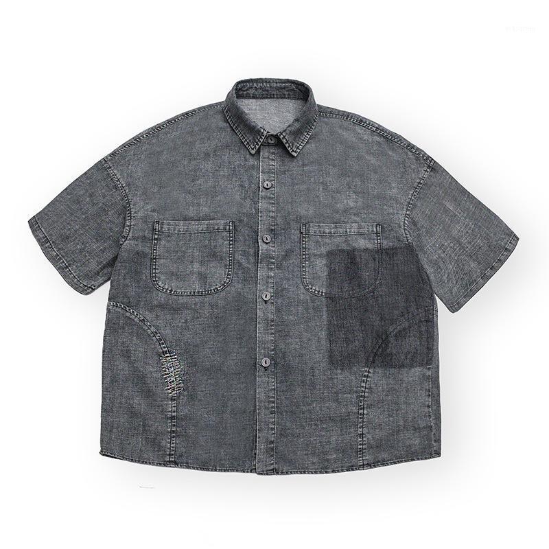 High Quality Tops Denim Shirt Summer Style Distressed Washed Short-Sleeve Men' Tooling For Men Teens Casual Shirts, Gray
High Quality Tops Denim Shirt Summer Style Distressed Washed Short-Sleeve Men' Tooling For Men Teens Casual Shirts, Gray