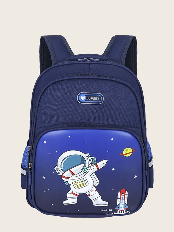 Kids Cartoon Astronaut Graphic Backpack SHE