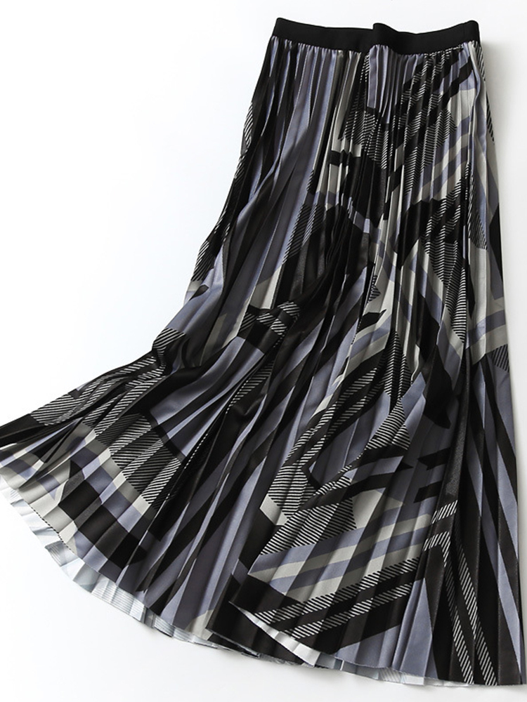 SURMIITRO Spring Summer Fashion Midi Long Pleated Skirt Women Korean Style Mid-Length High Waist A Line Female 220317