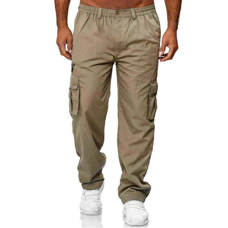 Multi-pocket Cargo Pants Men Streetwear Loose Straight Casual Baggy Pant Mens Wide Leg Canvas Trousers Work Trouser Multi-pocke G220507