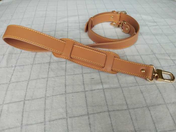 2.4cm Wide Crossbody Strap Replacement Adjustable Bag Accessories Gold Hardware Real Leather brown color