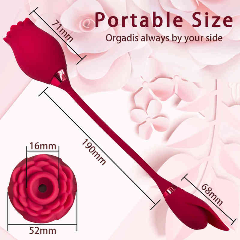 NXY Vibrators Sexy Toy Clitoral g Spot Silicon 3 in 1 Tongue Sucking Rose Women 0411