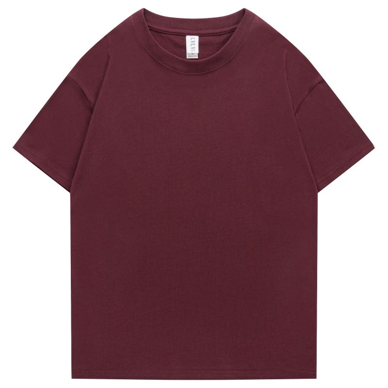 Men's T-Shirts 240G Xs-4Xl Men Male Summer Casual Tshirts Short Drop Shoulder Cotton Basic Plain Solid Tee Shirts Women Plus Sizem