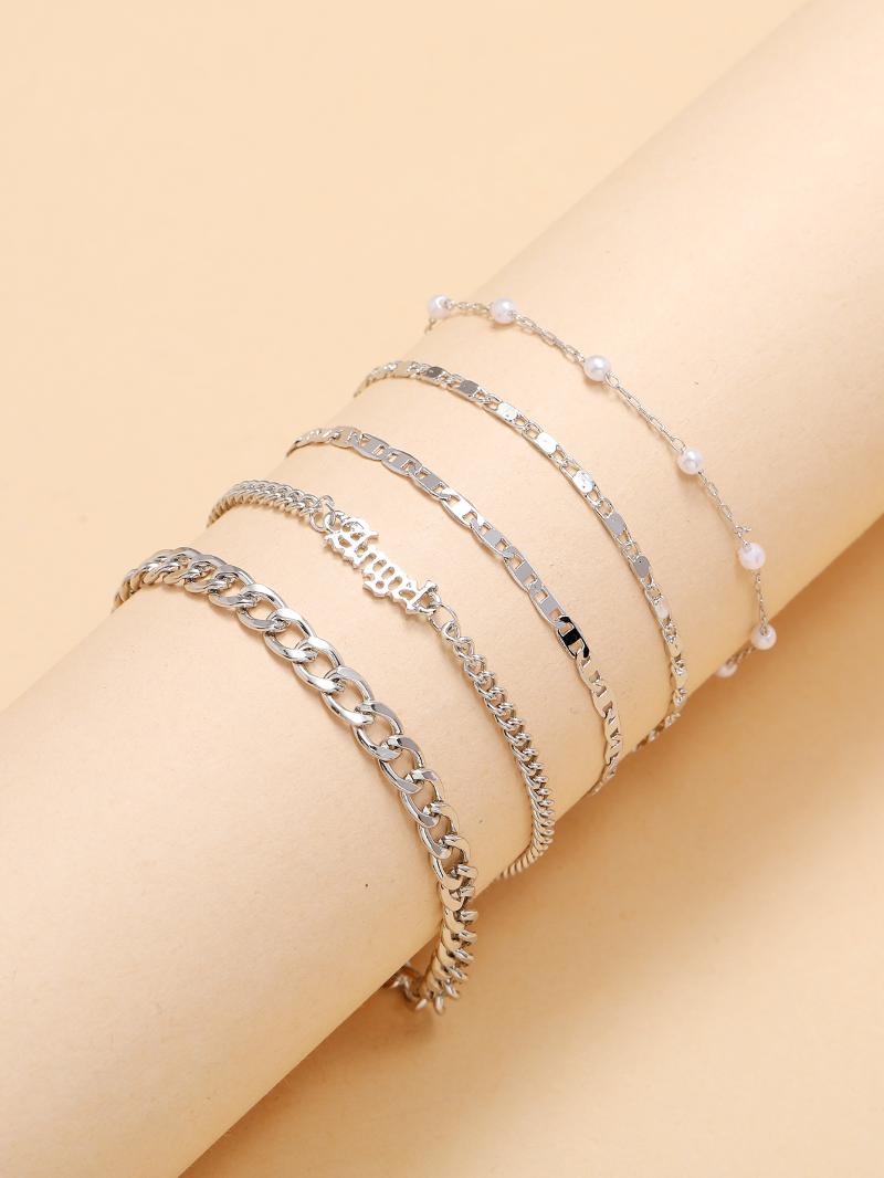 Charm Bracelets Stillgirl 5Pcs Punk Silver Color Chain Pearl Bracelet For Women Kpop Geometric Set Letter Couple Fashion Anklet Jewelry Puls
Charm Bracelets Stillgirl 5Pcs Punk Silver Color Chain Pearl Bracelet For Women Kpop Geometric Set Letter Couple Fashion Anklet Jewelry Puls
