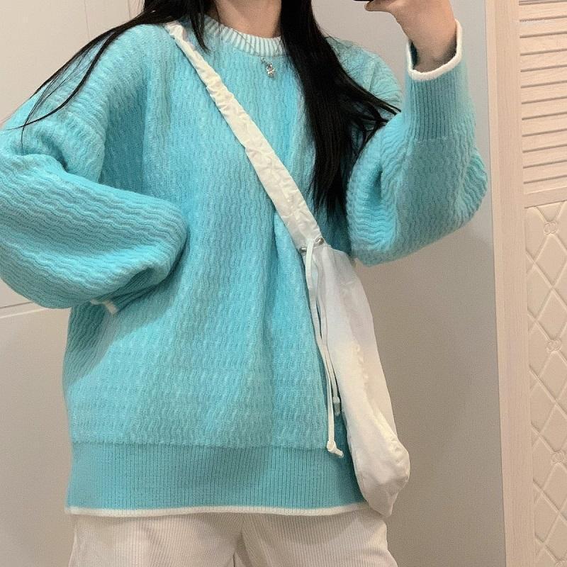 Women' Sweaters Y2k Korean Fashion Solid Color O-neck Knitted Sweater Sweet Retro Loose Casual Winter Long-sleeved Pullover Harajuku, Green
Women' Sweaters Y2k Korean Fashion Solid Color O-neck Knitted Sweater Sweet Retro Loose Casual Winter Long-sleeved Pullover Harajuku, Green