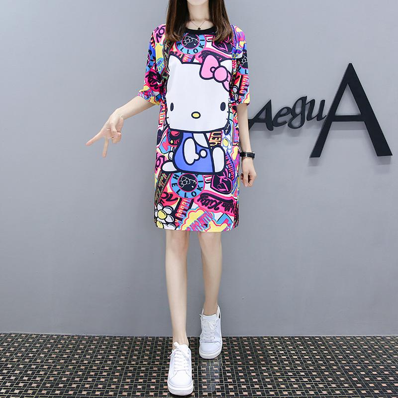 Party Dresses Summer Female Dress Y2k Women Cute Kitty Cat Cartoon Tops Fashion Novelty Print Ladies Big Size Oversized T-shirt Short Sleeve, Picture color
Party Dresses Summer Female Dress Y2k Women Cute Kitty Cat Cartoon Tops Fashion Novelty Print Ladies Big Size Oversized T-shirt Short Sleeve, Picture color