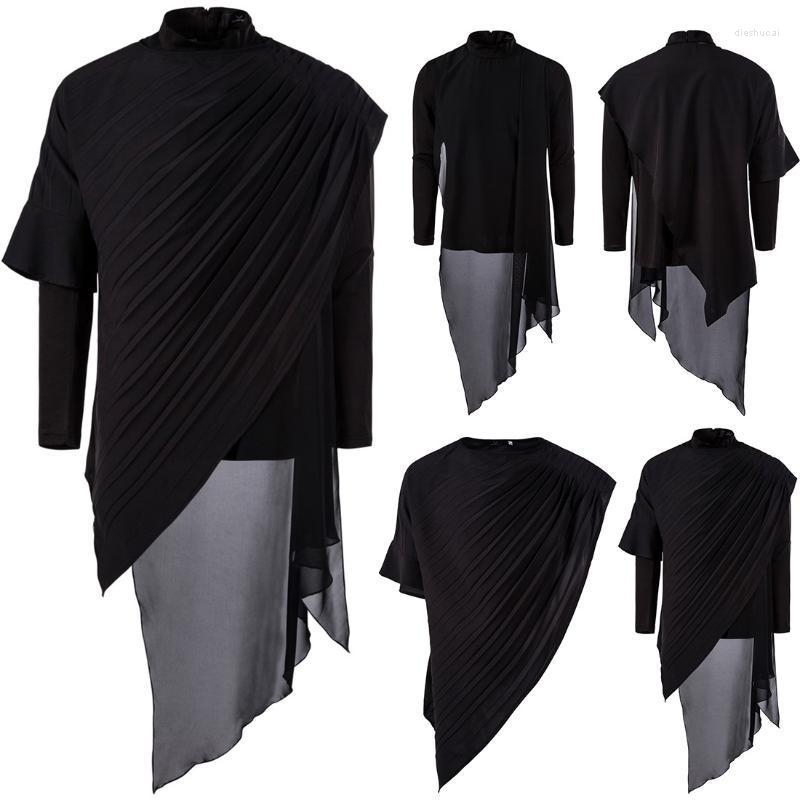 Men' T-Shirts YT047 Long-sleeved T-shirt Two Sets Of Irregular Medium And Long, Black
Men' T-Shirts YT047 Long-sleeved T-shirt Two Sets Of Irregular Medium And Long, Black
