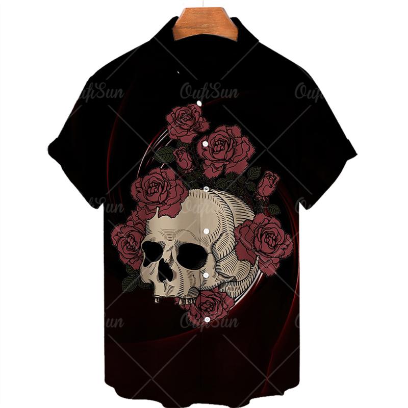 Men' Casual Shirts Men And Women Horror Skull Print Short Sleeve Hawaiian Shirt Fashion Top Loose Breathable 5XL SummerMen, Zm-3287
Men' Casual Shirts Men And Women Horror Skull Print Short Sleeve Hawaiian Shirt Fashion Top Loose Breathable 5XL SummerMen, Zm-3287