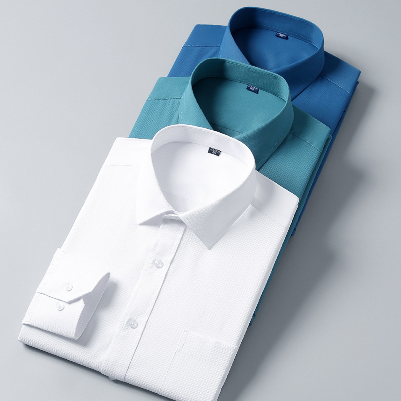Men's Interview Office Long Sleeve Dress Shirts Formal Business Comfortable Slim Fit Solid Classic Social Work Shirt 220330