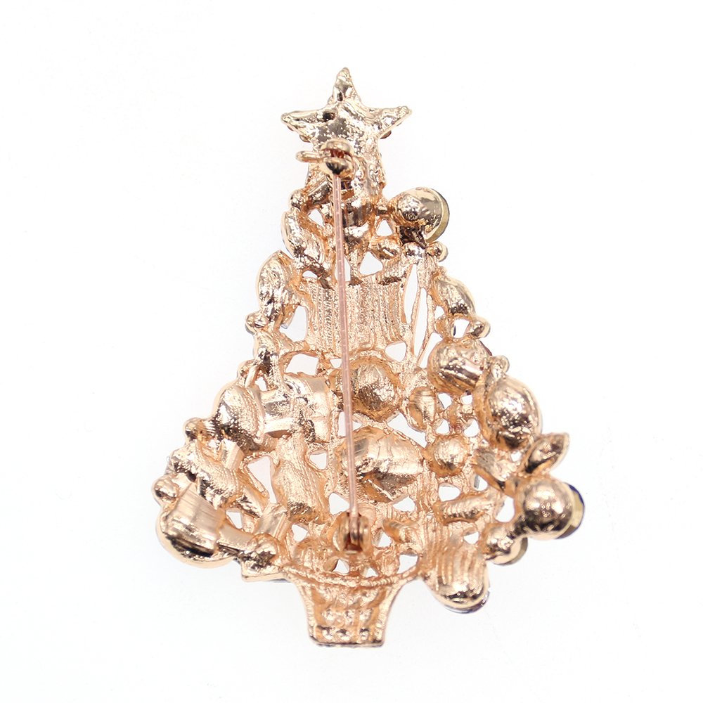 10 Pcs/Lot Custom American Flag Brooch Crystal Rhinestone Christmas Tree Shape 4th of July USA Patriotic Pins For Gift/Decoration