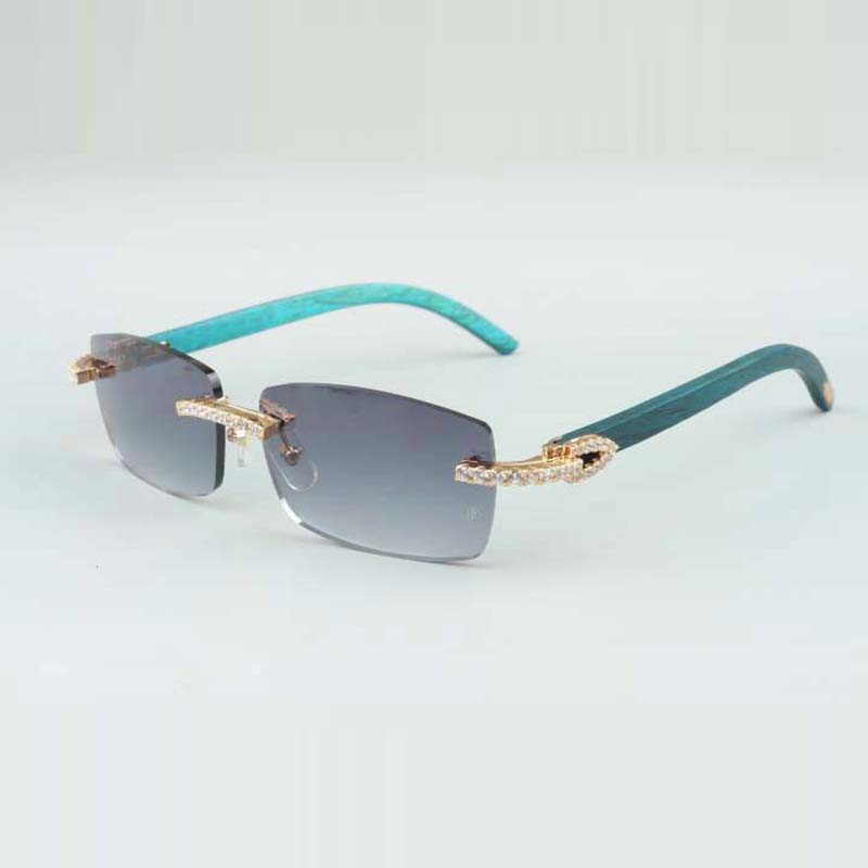 endless dia sunglasses frames 3524012 with teal wood sticks and 56mm lens Good quality