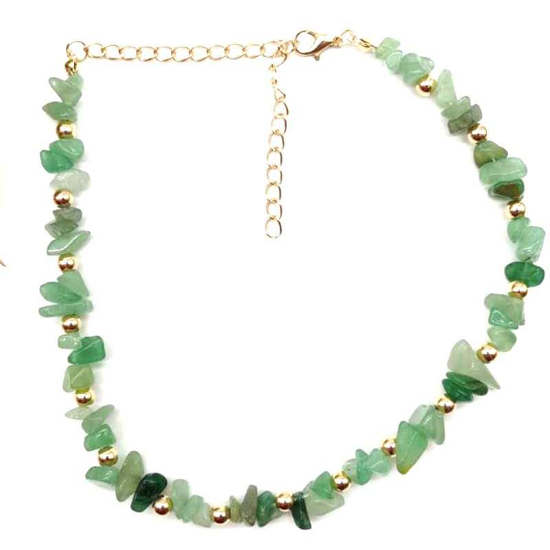 New Fashion Rainbow Color Natural Stone Choker Necklace Handmade Gravel Jewelry
