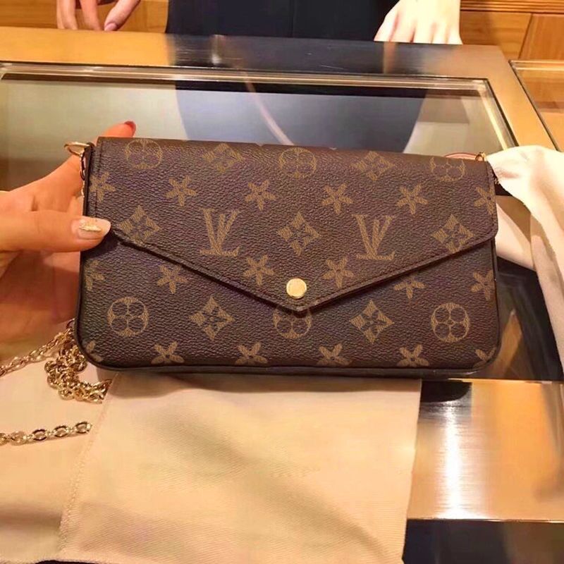 

LOUIS VUITTON LV Women Handbag Original Box Date code shoulder bag cross body fashion purse 61276, Embossed black