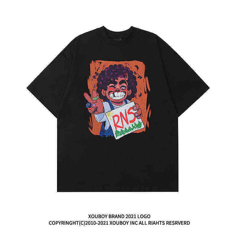 European and American Hip Hop Cartoon Printed Short Sleeve T-shirt Men' Fashion Brand Street Trend Summer Loose Oversize Half Sleeve Tee, White
European and American Hip Hop Cartoon Printed Short Sleeve T-shirt Men' Fashion Brand Street Trend Summer Loose Oversize Half Sleeve Tee, White
