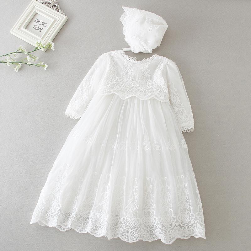 

Girl's Dresses Drop Ship Lace Flowers Heabdand Baby Girl Birthday Party Dress Baptismal Christening Gown Ball Wedding Formal DressGirl's, Pearls design 1-2y