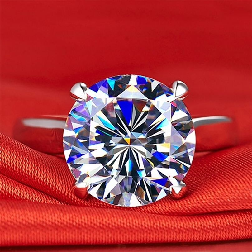 10K Au417 White Gold Women Ring Diamonds 1 2 3 4 5 Carat Round Wedding Party Engagement Anniversary Ring Classic 220816