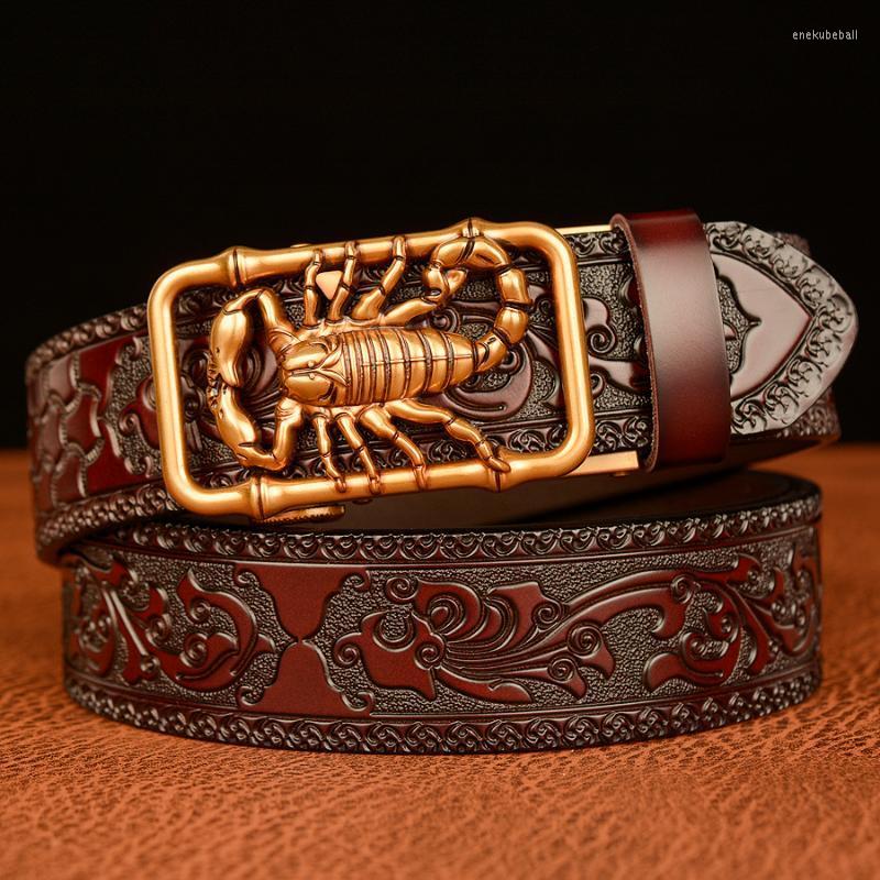 Belts Embossing Retro Cowhide Leather Dress For Men Business Genuine Man Belt With Scorpion Pattern Automatic BuckleBelts Enek22, Black
Belts Embossing Retro Cowhide Leather Dress For Men Business Genuine Man Belt With Scorpion Pattern Automatic BuckleBelts Enek22, Black