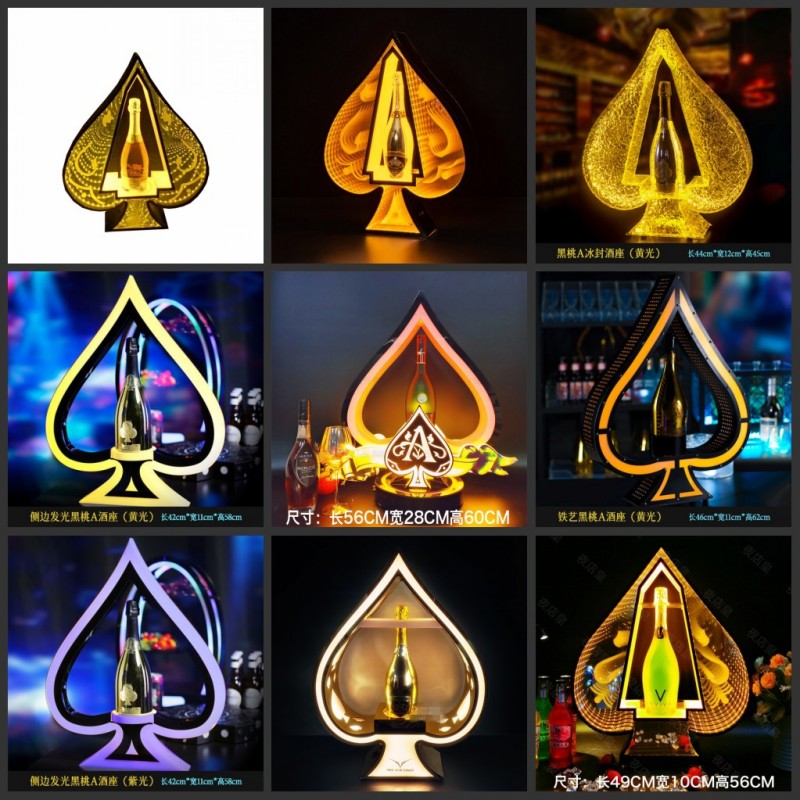 New LED Rechargeable Ace of Spade Wine Bottle Presenter Growing Champagne Glorifier Display VIP Service Tray For NightClub Party Loung
New LED Rechargeable Ace of Spade Wine Bottle Presenter Growing Champagne Glorifier Display VIP Service Tray For NightClub Party Loung
