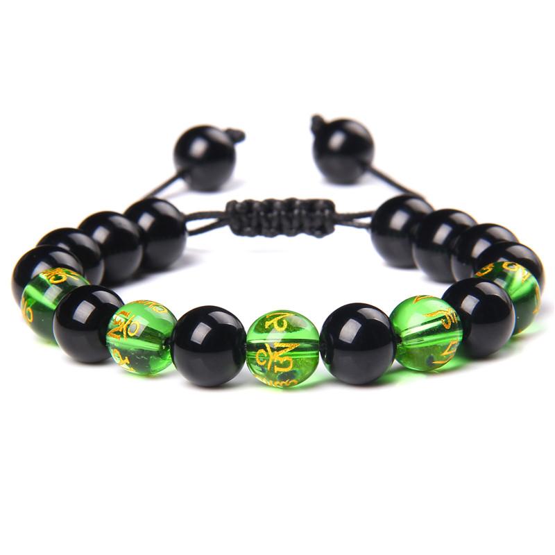 Beaded Strands Fengshui Buddha Beads Bracelets For Women Men 10mm Black Onyx Handmade Braided Bracelet Buddhist Motto Wristbands VintageBead
Beaded Strands Fengshui Buddha Beads Bracelets For Women Men 10mm Black Onyx Handmade Braided Bracelet Buddhist Motto Wristbands VintageBead