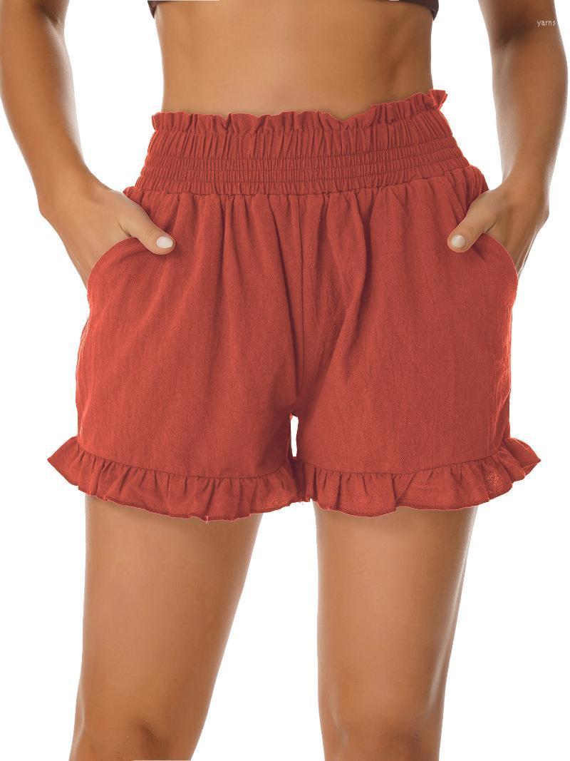 Women's Shorts Women Loose High Waist Frilly Casual Lounge Female Solid Color Ruffle Elastic Waistband Short Pants With Pockets, Coral
Women's Shorts Women Loose High Waist Frilly Casual Lounge Female Solid Color Ruffle Elastic Waistband Short Pants With Pockets, Coral